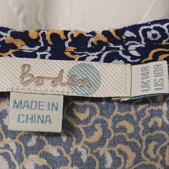 Boden Elegant Sleeveless Multicolor Patterned Dress With Zipper On Side  Size 10 - Picture 6 of 11